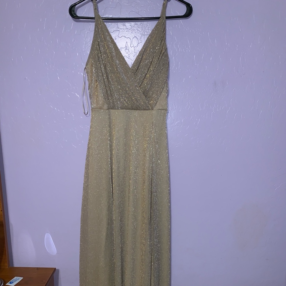 Long gold dress